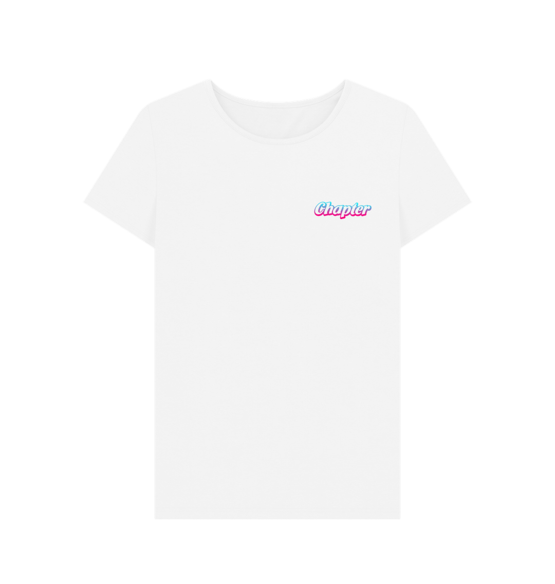 White Chapter Classic Logo Women's White Crew Tee