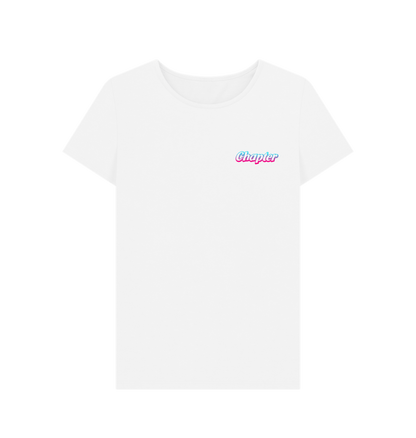 White Chapter Classic Logo Women's White Crew Tee